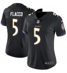 Womens Nike Baltimore Ravens 5 Joe Flacco Black Alternate Vapor Untouchable Limited Player NFL Jersey