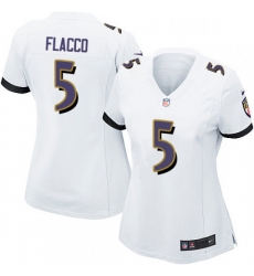 Womens Nike Baltimore Ravens 5 Joe Flacco Game White NFL Jersey