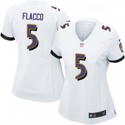 Womens Nike Baltimore Ravens 5 Joe Flacco Game White NFL Jersey