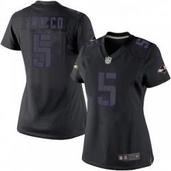 Womens Nike Baltimore Ravens 5 Joe Flacco Limited Black Impact NFL Jersey
