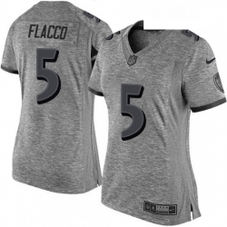 Womens Nike Baltimore Ravens 5 Joe Flacco Limited Gray Gridiron NFL Jersey