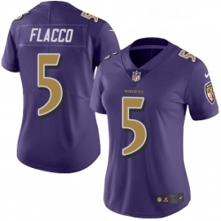 Womens Nike Baltimore Ravens 5 Joe Flacco Limited Purple Rush Vapor Untouchable NFL Jersey