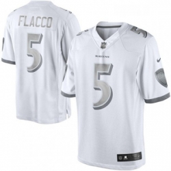 Womens Nike Baltimore Ravens 5 Joe Flacco Limited White Platinum NFL Jersey