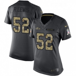 Womens Nike Baltimore Ravens 52 Ray Lewis Limited Black 2016 Salute to Service NFL Jersey