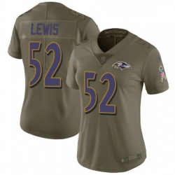 Womens Nike Baltimore Ravens 52 Ray Lewis Limited Olive 2017 Salute to Service NFL Jersey