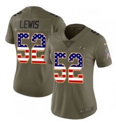 Womens Nike Baltimore Ravens 52 Ray Lewis Limited OliveUSA Flag Salute to Service NFL Jersey
