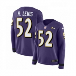 Womens Nike Baltimore Ravens 52 Ray Lewis Limited Purple Therma Long Sleeve NFL Jersey