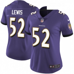 Womens Nike Baltimore Ravens 52 Ray Lewis Purple Team Color Vapor Untouchable Limited Player NFL Jersey