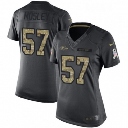 Womens Nike Baltimore Ravens 57 CJ Mosley Limited Black 2016 Salute to Service NFL Jersey