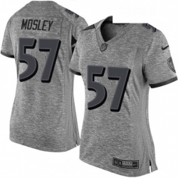 Womens Nike Baltimore Ravens 57 CJ Mosley Limited Gray Gridiron NFL Jersey