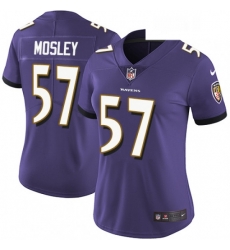 Womens Nike Baltimore Ravens 57 CJ Mosley Purple Team Color Vapor Untouchable Limited Player NFL Jersey