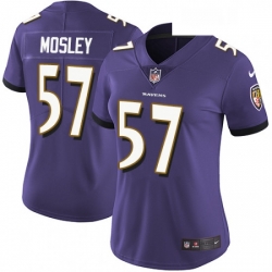 Womens Nike Baltimore Ravens 57 CJ Mosley Purple Team Color Vapor Untouchable Limited Player NFL Jersey