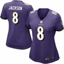 Womens Nike Baltimore Ravens 8 Lamar Jackson Game Purple Team Color NFL Jersey