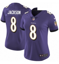 Womens Nike Baltimore Ravens 8 Lamar Jackson Purple Team Color Vapor Untouchable Limited Player NFL Jersey