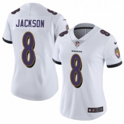 Womens Nike Baltimore Ravens 8 Lamar Jackson White Vapor Untouchable Elite Player NFL Jersey