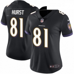 Womens Nike Baltimore Ravens 81 Hayden Hurst Black Alternate Vapor Untouchable Limited Player NFL Jersey