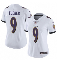 Womens Nike Baltimore Ravens 9 Justin Tucker Elite White NFL Jersey