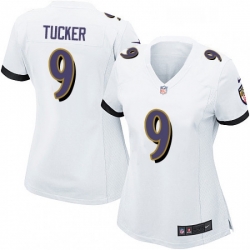 Womens Nike Baltimore Ravens 9 Justin Tucker Game White NFL Jersey