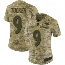 Womens Nike Baltimore Ravens 9 Justin Tucker Limited Camo 2018 Salute to Service NFL Jersey