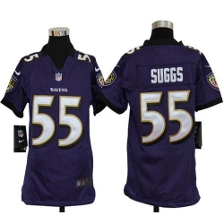 Nike Ravens #55 Terrell Suggs Purple Team Color Youth Stitched NFL Elite Jersey