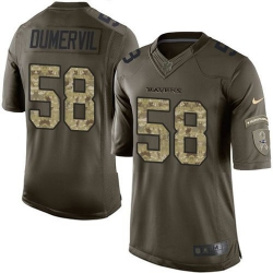 Nike Ravens #58 Elvis Dumervil Green Youth Stitched NFL Limited Salute to Service Jersey