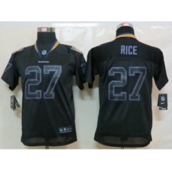 Nike Youth Baltimore Ravens #27 Ray Rice Black Jerseys(Lights Out Elite)