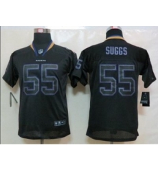 Nike Youth Baltimore Ravens #55 Terrell Suggs Black Jerseys(Lights Out Elite)