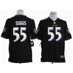 Nike Youth Baltimore Ravens #55 Terrell Suggs Black Nike NFL Jerseys