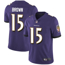 Ravens 15 Marquise Brown Purple Team Color Youth Stitched Football Vapor Untouchable Limited Jersey