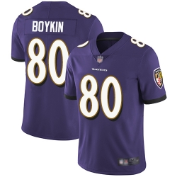 Ravens 80 Miles Boykin Purple Team Color Youth Stitched Football Vapor Untouchable Limited Jersey