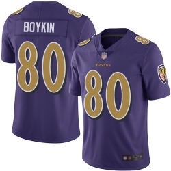 Ravens 80 Miles Boykin Purple Youth Stitched Football Limited Rush Jersey