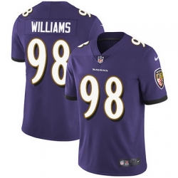 Ravens 98 Brandon Williams Purple Team Color Youth Stitched Football Vapor Untouchable Limited Jers
