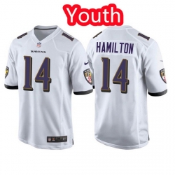Youth Baltimore Ravens 14 Kyle Hamilton White Jersey