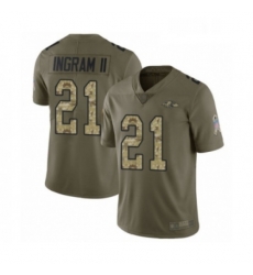 Youth Baltimore Ravens 21 Mark Ingram II Limited Olive Camo Salute to Service Football Jersey