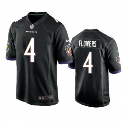 Youth Baltimore Ravens 4 Zay Flowers Black Stitched Game Jersey