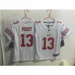 Youth Nike 49ers 13 Brock Purdy White Vapor Limited Jersey
