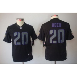 Youth Nike Baltimore Ravens #20 Ed Reed Black Jerseys[Impact Limited]