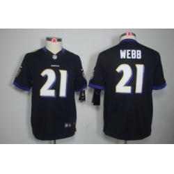 Youth Nike Baltimore Ravens #21 Lardarius Webb Black Color[Youth Limited Jerseys]