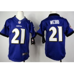 Youth Nike Baltimore Ravens #21 Lardarius Webb Purple Nike NFL Jerseys