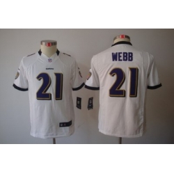 Youth Nike Baltimore Ravens #21 Lardarius Webb White Color[Youth Limited Jerseys]