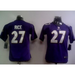 Youth Nike Baltimore Ravens #27 Ray Rice Purple Jerseys