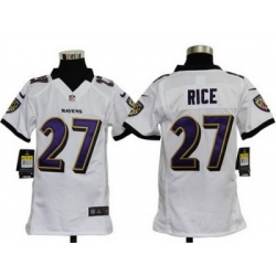 Youth Nike Baltimore Ravens #27 Ray Rice White Jerseys