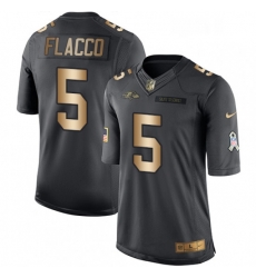 Youth Nike Baltimore Ravens 5 Joe Flacco Limited BlackGold Salute to Service NFL Jersey