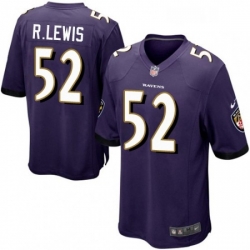 Youth Nike Baltimore Ravens 52 Ray Lewis Game Purple Team Color NFL Jersey