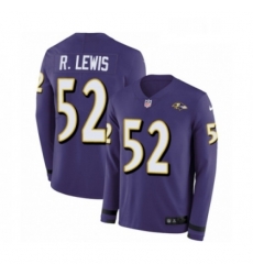 Youth Nike Baltimore Ravens 52 Ray Lewis Limited Purple Therma Long Sleeve NFL Jersey