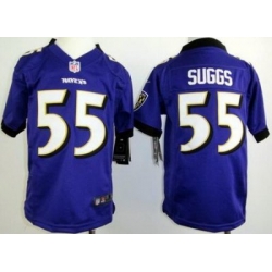 Youth Nike Baltimore Ravens #55 Terrell Suggs Purple Nike NFL Jerseys