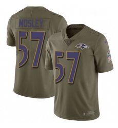 Youth Nike Baltimore Ravens 57 CJ Mosley Limited Olive 2017 Salute to Service NFL Jersey