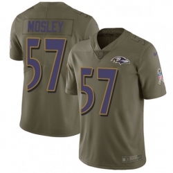 Youth Nike Baltimore Ravens 57 CJ Mosley Limited Olive 2017 Salute to Service NFL Jersey