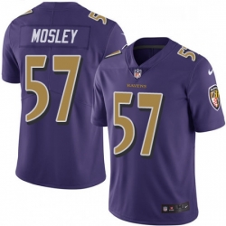 Youth Nike Baltimore Ravens 57 CJ Mosley Limited Purple Rush Vapor Untouchable NFL Jersey