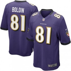 Youth Nike Baltimore Ravens 81# Anquan Boldin Game Purple Color Jersey